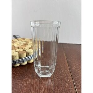 Libbey Crisa Vertical Ribbed Clear Optic Glass Tumblers 5" 8 oz Juice